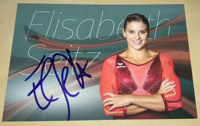 Elisabeth Seitz Original signierte Autogrammkarte DTB Turnen Autogramm Karte AK