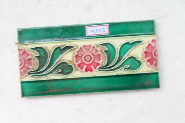 Japan antique art nouveau vintage majolica border tile c1900 NH4345