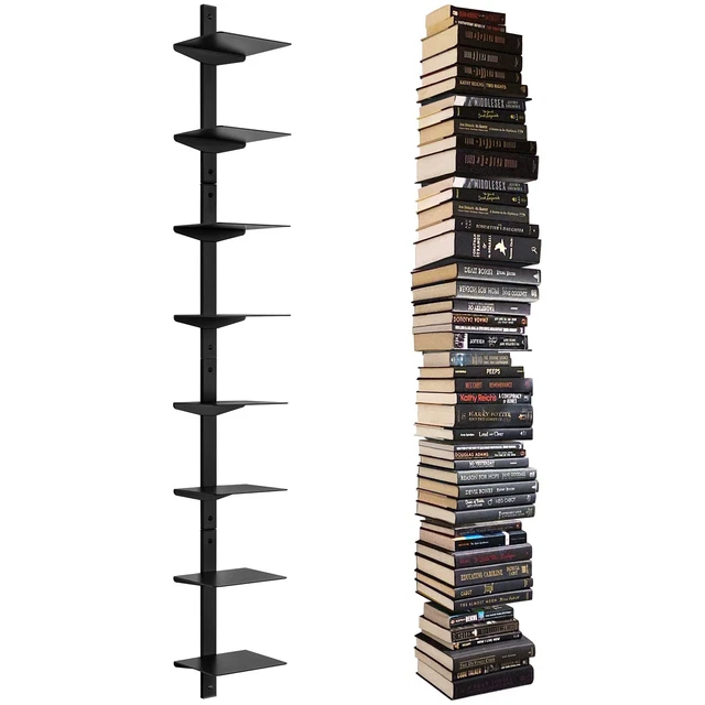 ARTGIFTREE INVISIBLE FLOATING Bookshelf for Wall Mounted 8 Tier