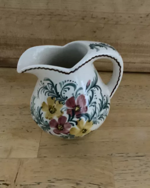Hand Painted Ceramic Floral Coffee Creamer Pitcher Made in Portugal