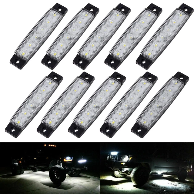 10*White LED For Lights Rock JEEP Offroad UTV Truck SUV Bed Under Body Fog Light