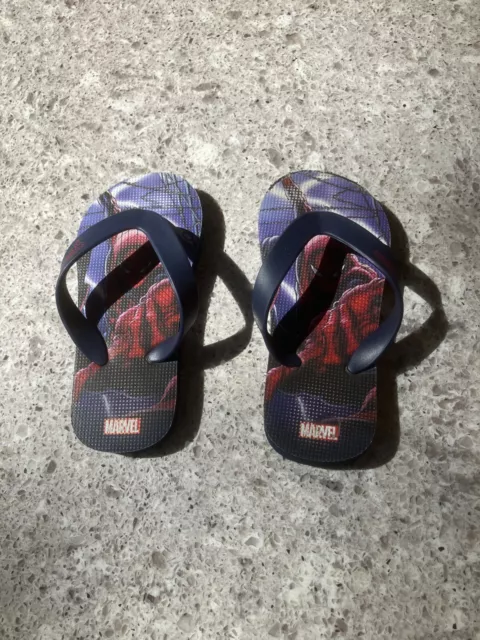 Boy's Kid's Spider-Man Thongs Flip Flops Size 10 Junior 28-29 - VGC