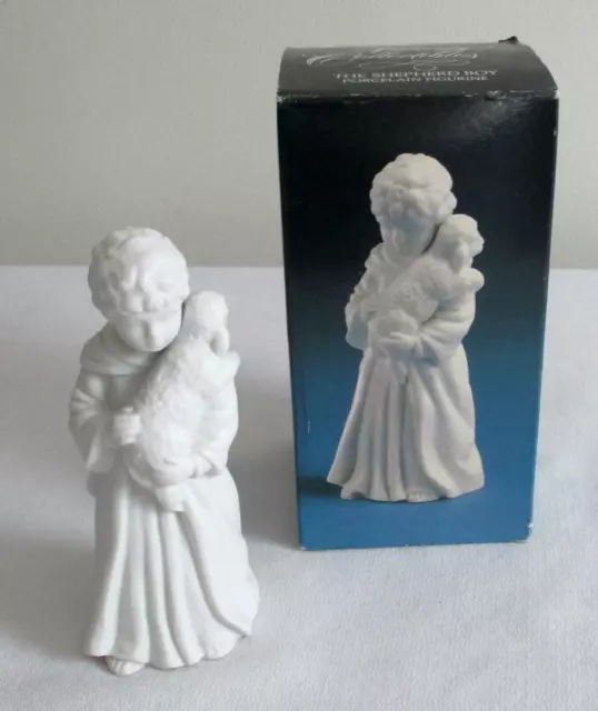 Avon Nativity Collectibles White Porcelain Figurine The Shepherd Boy in Box