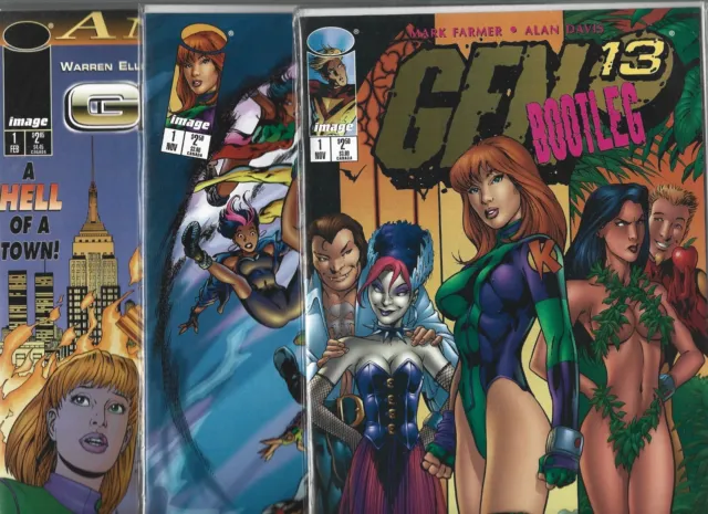 Gen 13: Bootleg #1, #1B & Annual #1   Lot of 3 (1996/1998, Image Comics)