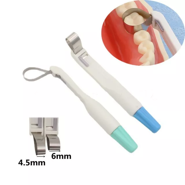 2Pcs Dental Band Matrice Adjustable Ring System Standard And Curved Pre Forme
