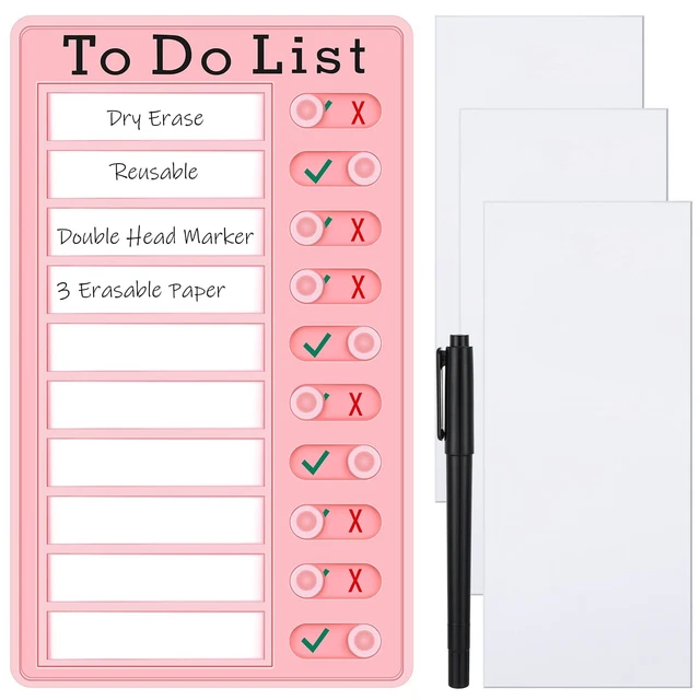 DRY ERASE CHECKLIST Board to Do List Memo Boards Slider Schedule Chore