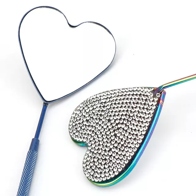 Grafted Eyelash Mirror Stainless Steel Beauty Eyelashes Diamond Heart Mirror