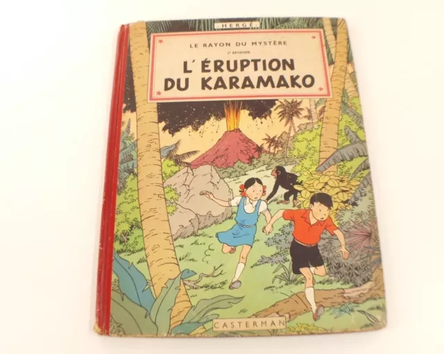 BD Jo, Zette et Jocko L'éruption du Karamako 1952 4ème plat B6 Hergé Casterman