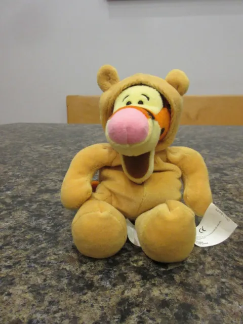 Tigger Disney Winnie The Pooh 7" Plush Dressed Up As Pooh Beanbag EXC
