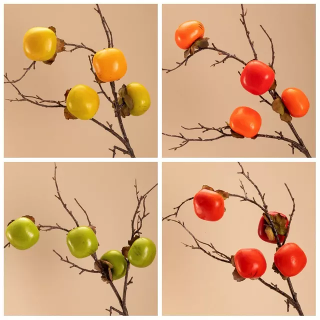 Branche de fruits kaki simulée vibrante décoration d'intérieur pour bureau ou