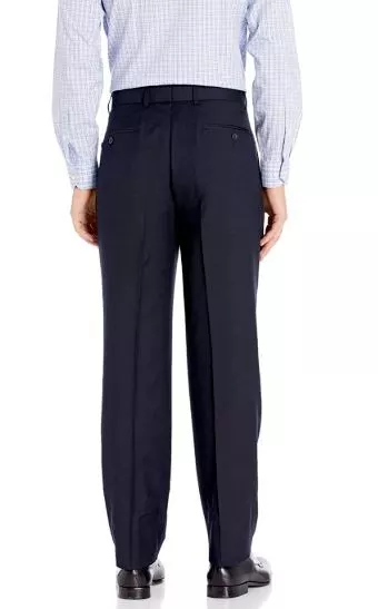 Linea Naturale Pleated Travel Genius Microfiber Trouser Navy (Size: 40 X 35) 2