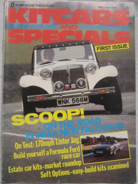 Kitcars and Specials magazine May/June 1984 featuring JBA Falcon, Eagle, Lister