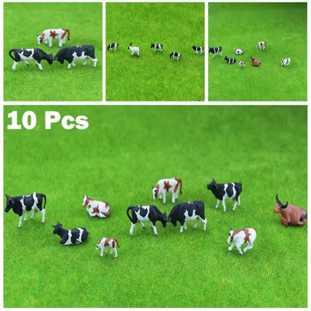 30er Set HO Maßstab bemalte Farm Kühe Figuren für Modellbahn Layouts