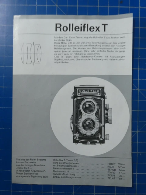 Rolleiflex T Informationsblatt H14490