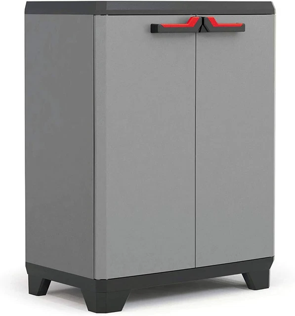 EXTRA LARGE KETER Low Storage Grey Black Cupboard Outdoor