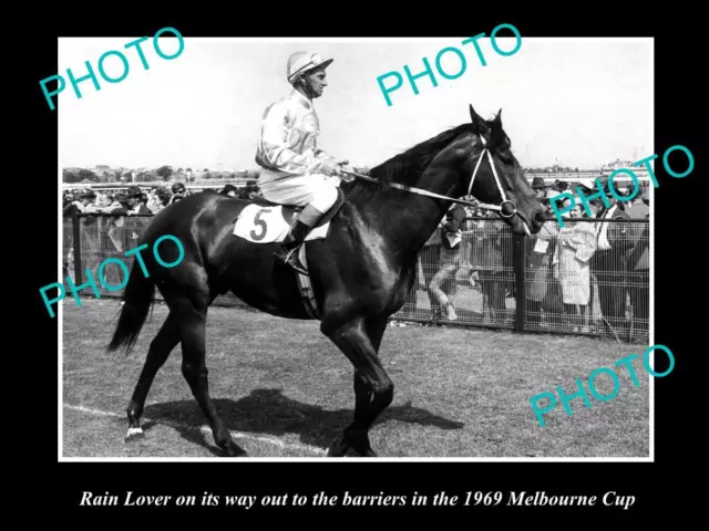 OLD 8x6 HORSE RACING PHOTO OF RAIN LOVER WINNING THE 1969 MELBOURNE CUP