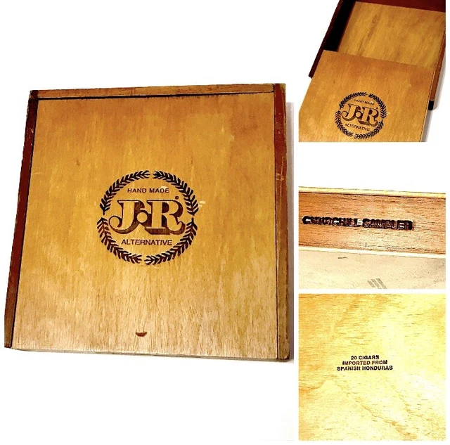 Hand Made J.R Alternative Wood Cigar Box Churchill Sampler