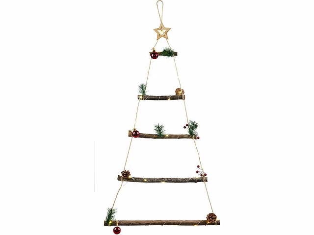 Ancien Automate Père Noël En Tôle - Décor Sapin Et Guirlande - Vintage