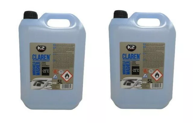 2 x K2 CLAREN 5L HIVER liquide lave-glace nettoyant pour pare-brise -22C