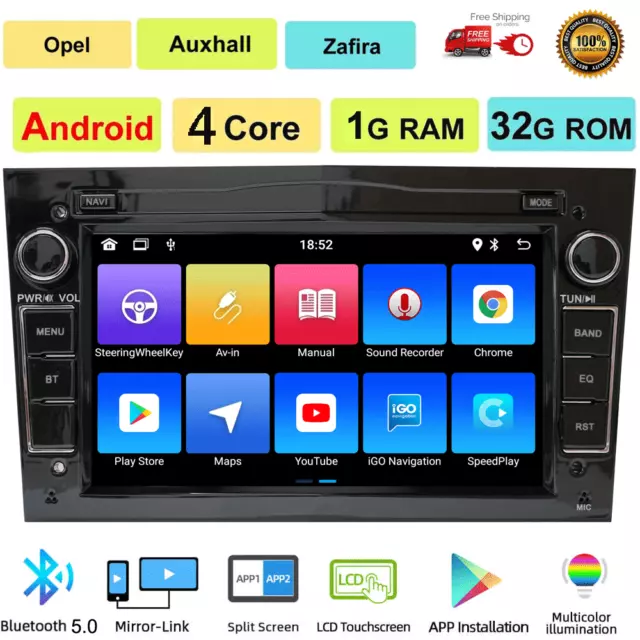 For Vauxhall Corsa C/D Antara Astra Android Car Stereo Radio GPS SAT NAV WiFi BT