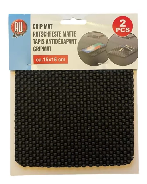 2x ANTIRUTSCHMATTE 15x15cm Haftmatte Rutschmatte Haft-Pad Handy Halter Auto