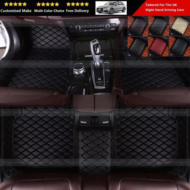 Custom Tailored PU Leather Car Floor Mats Set For Audi A4 Estate Avant B7 B8 B9