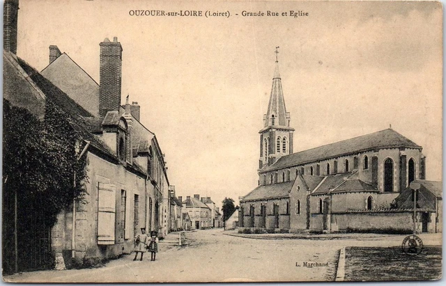 45 OUZOUER SUR LOIRE grande rue et l'eglise. EUR 11,00 PicClick FR