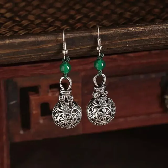 Yunnan National Style Earrings Retro Style Elegant Chinese Style to Make round