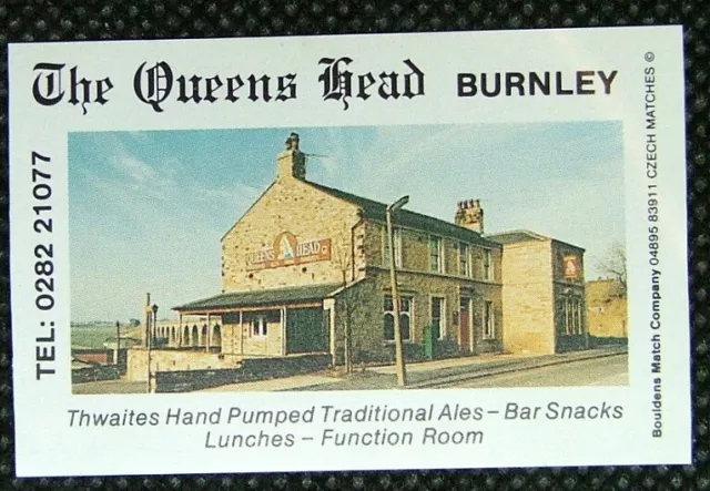 Matchbox label Bouldens Pub Inn The Queens Head Burnley West Yorkshire MM296