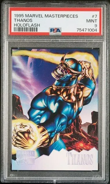 1995 Marvel Masterpieces Holoflash (#7/8) - THANOS - PSA 9!!!