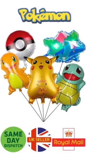 Pokemon Balloons 5pcs Birthday Party Decoration Pocket Monster Starter UK SELLER