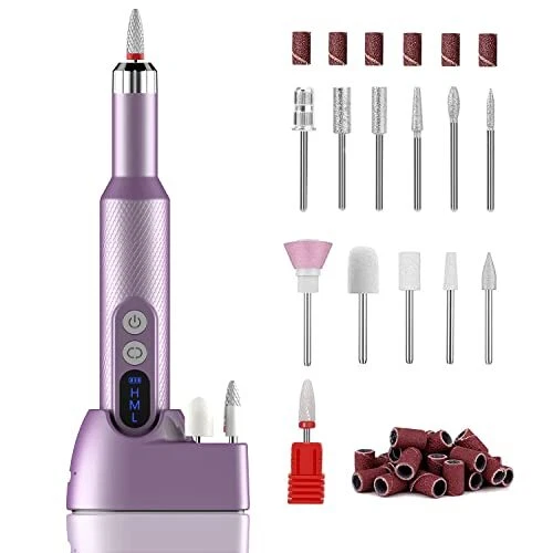 Taladro de uñas eléctrico inalámbrico Ftrule portátil profesional recargable Efile...