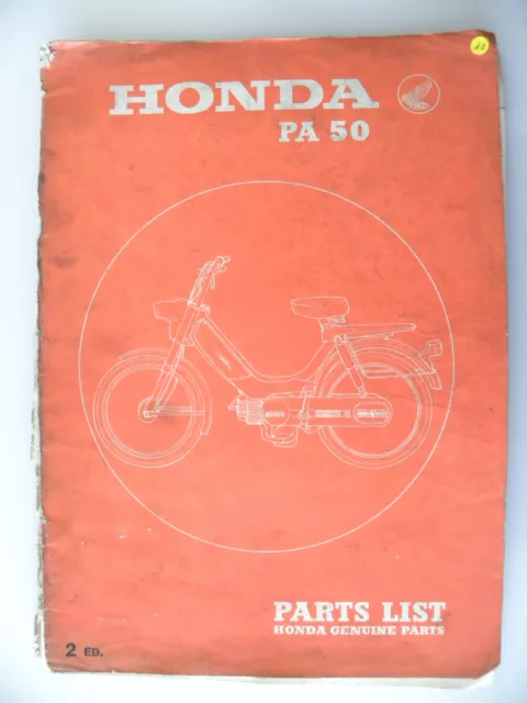 Manuel d'atelier pièces détachées / Parts list HONDA PA 50 en anglais