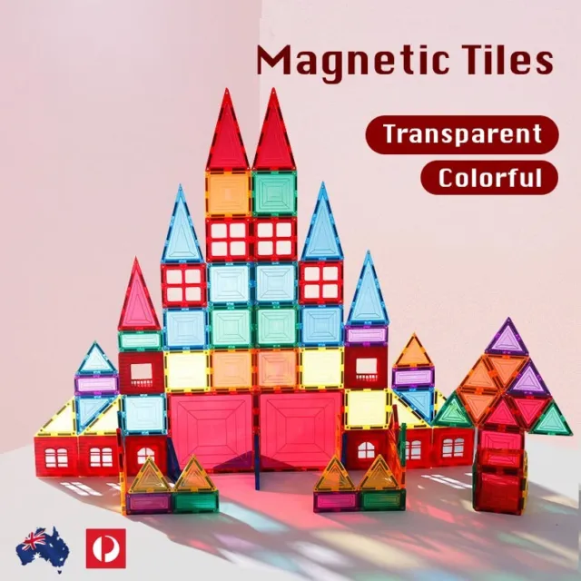 Magnetic Transparent Colorful Building Blocks Magnetic Tiles Construction Toys