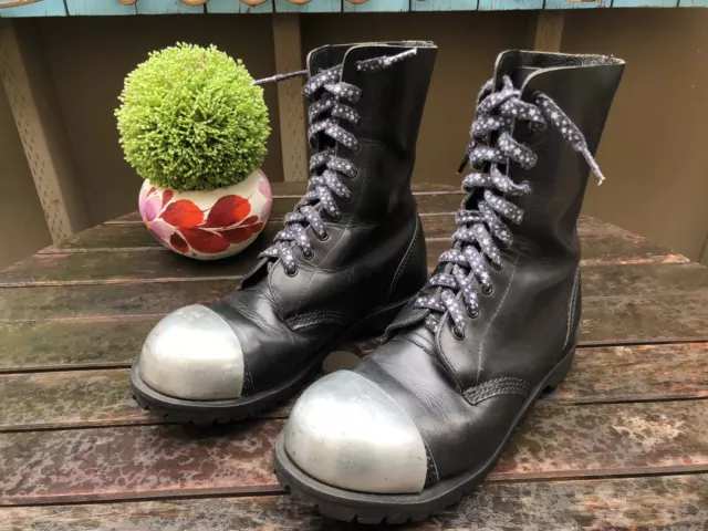 Punk steel toe boots deals