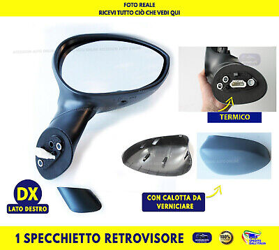 Specchio Specchietto Retrovisore Con Calotta Destro Calotta Nera Con Sonda 7 Pin Termico Elettrico 16055 