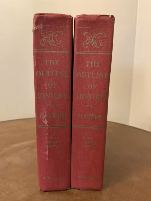 The Outline of History H.G. Wells Volume 1 & 2 Revised Edition 1971 Complete Set