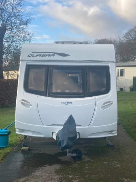 2011 6 berth Lunar Quasar 546 single axle fixed bunk beds, accessories included
