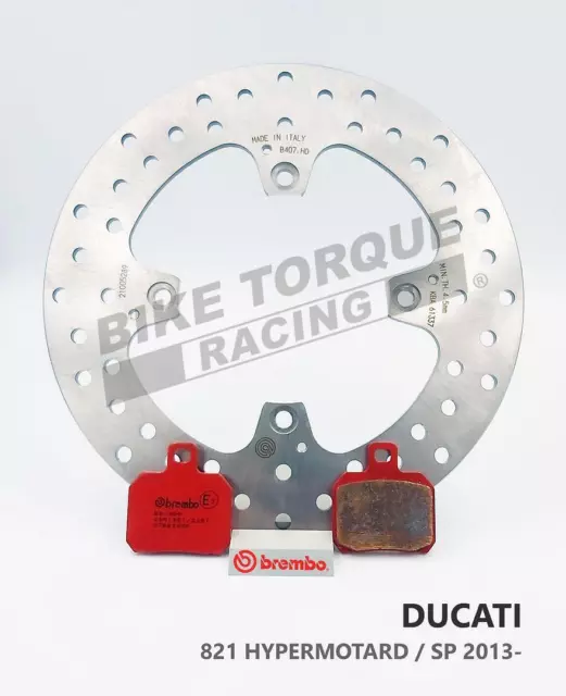 Brembo Serie Oro Rear Disc and SP Pads fits Ducati 821 Hypermotard / SP 2013>