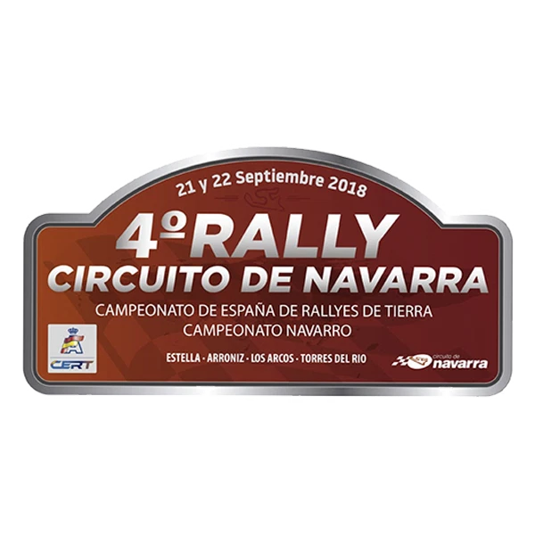 Adesivo Targa Rally Circuito Navarra 2018 Pr133 Adesivo In Vinile Automobile