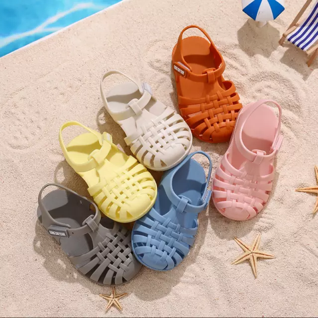 Girls Boys Summer Beach Jelly Flat Sandals Kids Holiday Comfy Non Slip Shoes Uk
