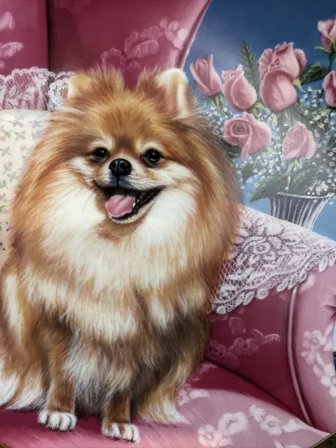 Pomeranian Dog "Pretty In Pink" Plate Barbara Higgins Bond The Danbury Mint