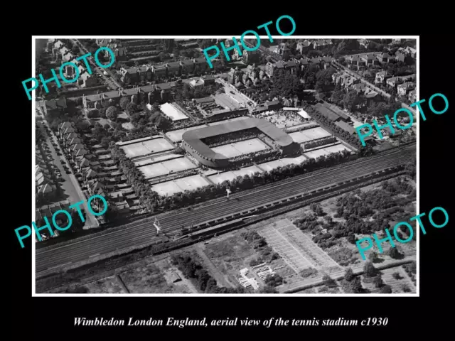 OLD POSTCARD SIZE PHOTO OF WIMBLEDON LONDON ENGLAND THE TENNIS STADIUM c1930
