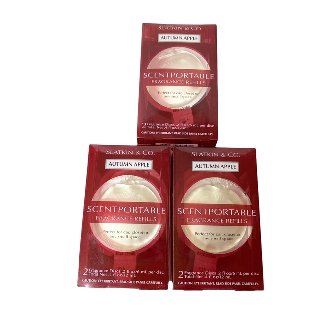 Slatkin & Co Scentportable Fragrance Refills Sweet Autumn Apple 3 Pkgs/6 Refills