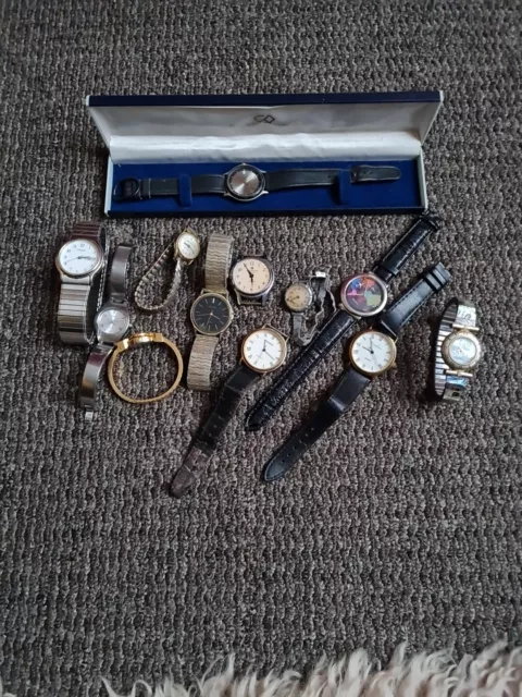 Small Job Lot Watches For Parts Or Restoration. Inc Boxed Solvil Titus