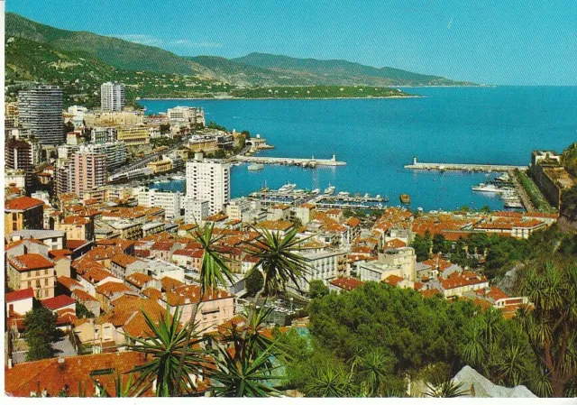 MC Monaco Monte Carlo Au fond le Cap Martin et l'Italie gl1972 C7777