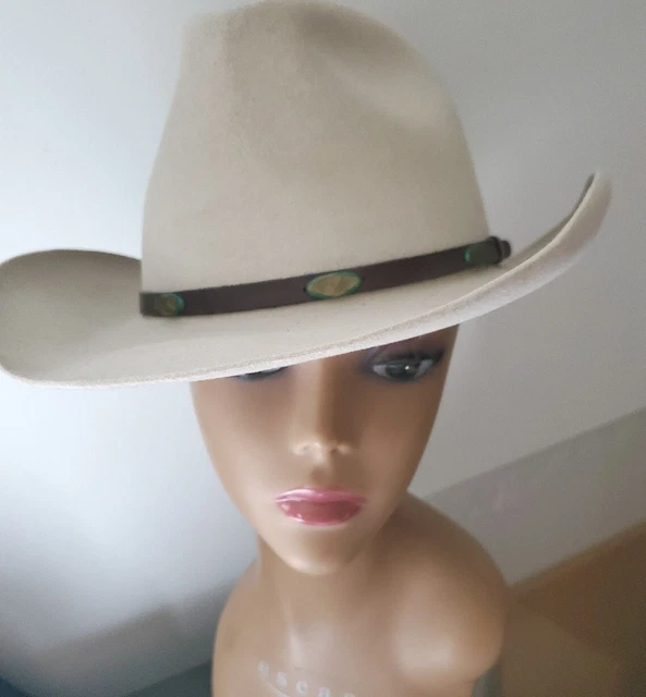WOMENS STETSON STEAMBOAT Billy the Kid,Cowboy Hat,size 7, Beige, 4x