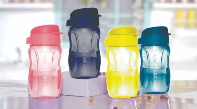 Tupperware Aqua Safe Botellas con tapa abatible de 310 ml, multicolor...