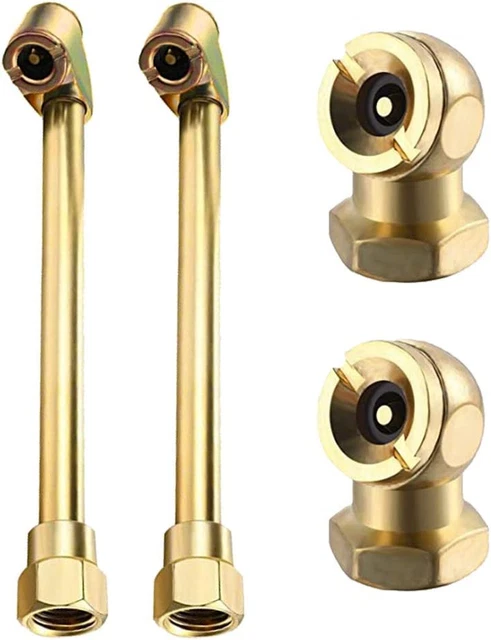 4 PCS Portable Brass Air Chuck Set Heavy Duty Dual Head Tire NEW