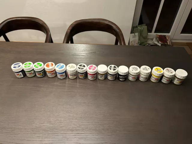 16x Javana Silk Art pintura seda pintura 12x50ml varios Colores